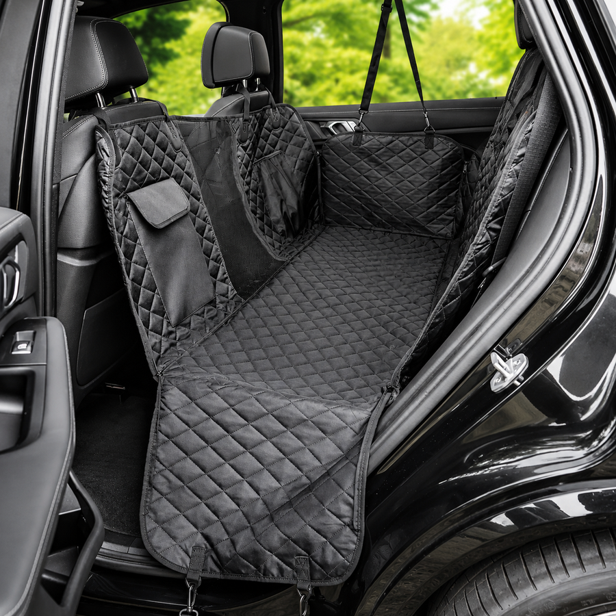 Dog Car Seat Cover View Mesh Pet Carrier Hammock Safety Protector Car Rear Back Seat Mat With Zipper And Pocket For Travel (4)